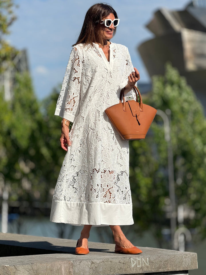 Luana Dress in White Lace