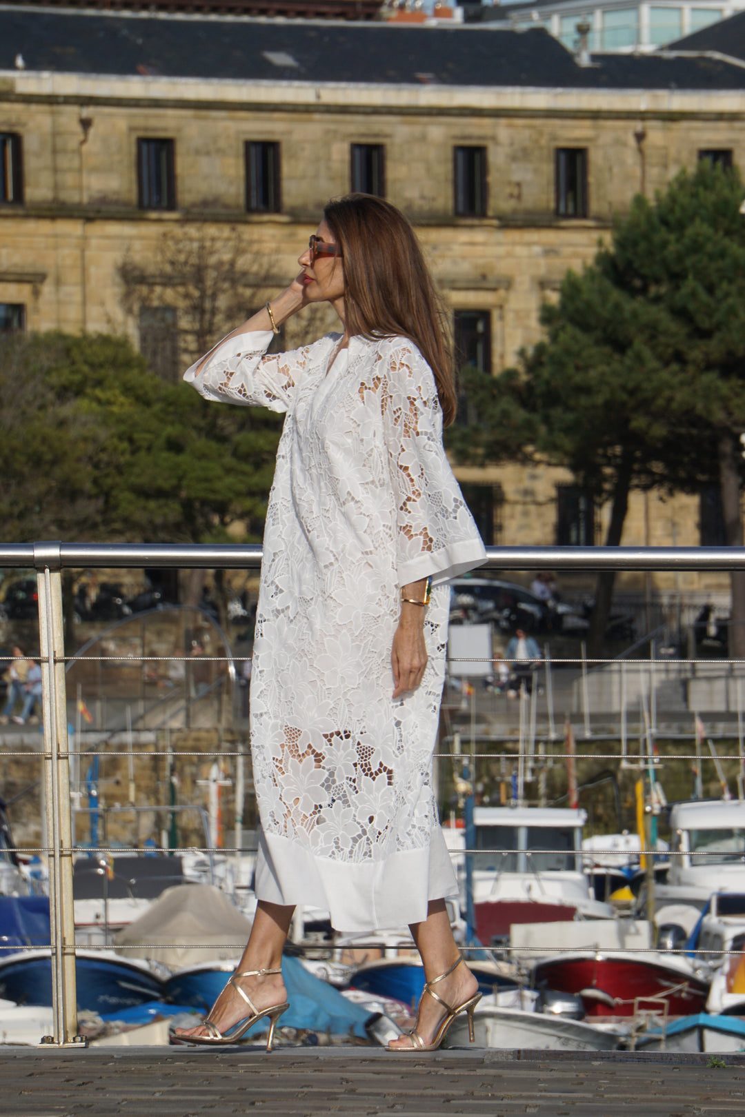 Luana Dress in White Lace