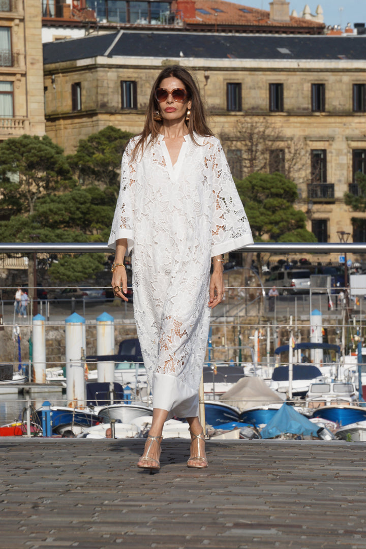 Luana Dress in White Lace