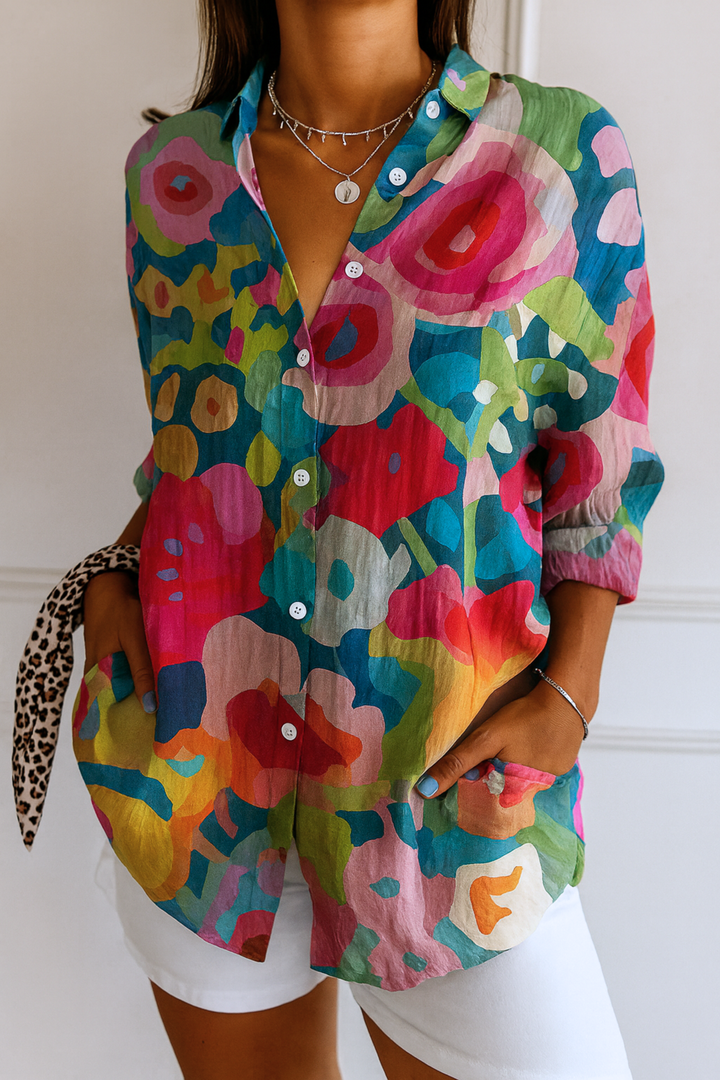 Astra | Colourful Pattern Blouse