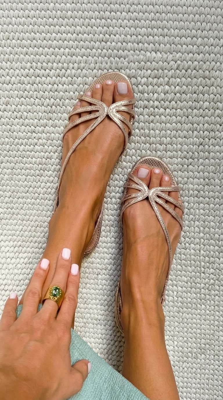 Camille™ | Golden Sandals, Summer Elegance