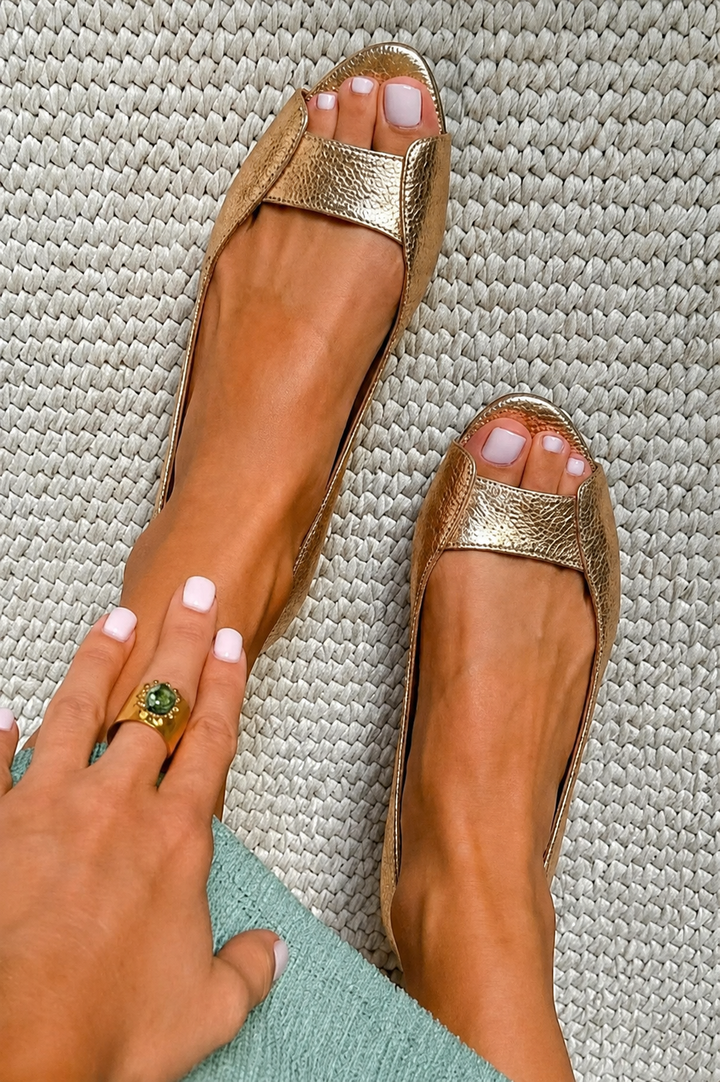 Adelina™ | Golden Comfort Chic Sandals