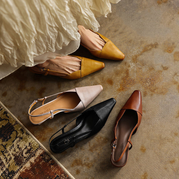 Serelle | Leather Slingback Heels