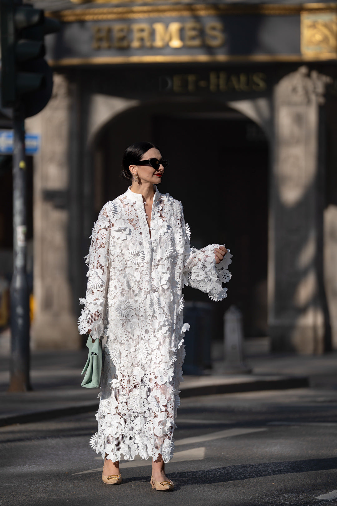 Estelle Dress in White Lace