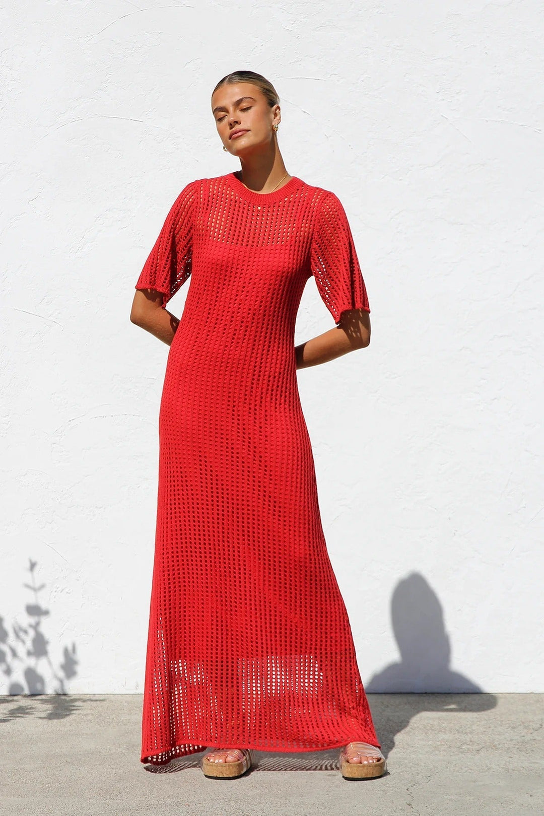 Airlie Crochet Maxi Dress - Natural