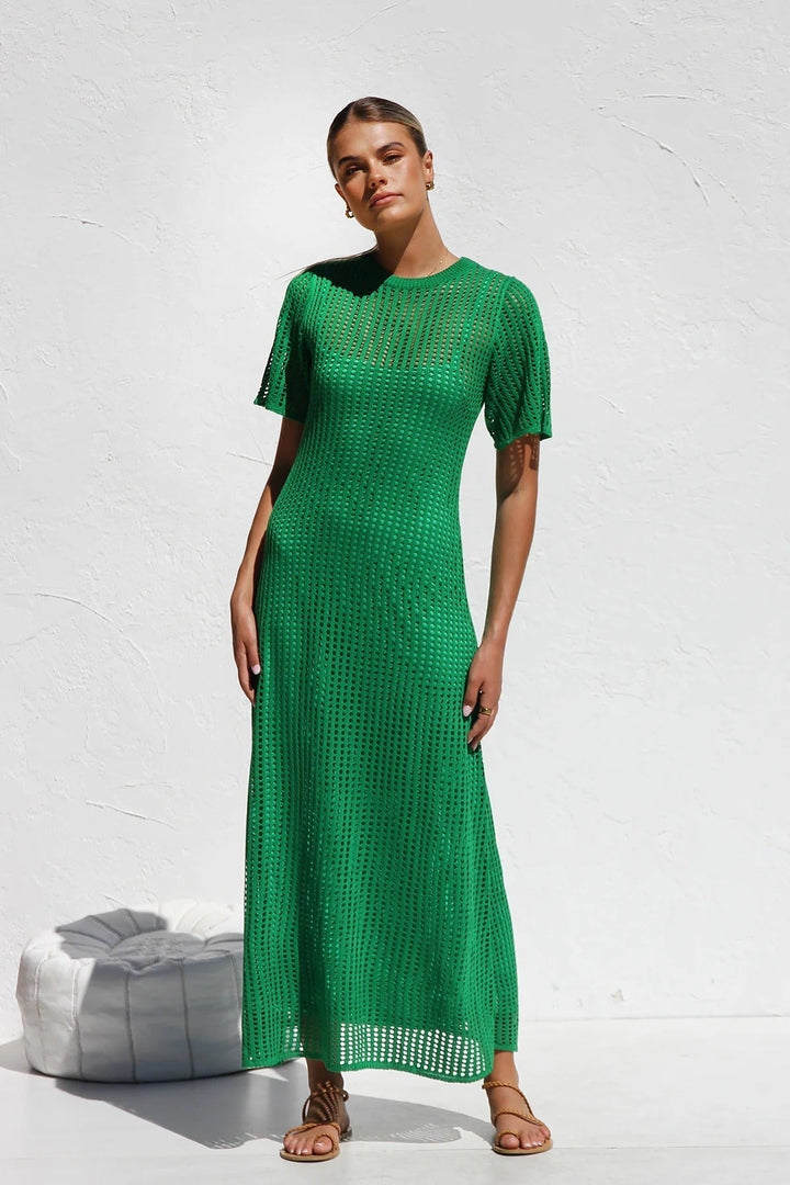 Airlie Crochet Maxi Dress - Natural