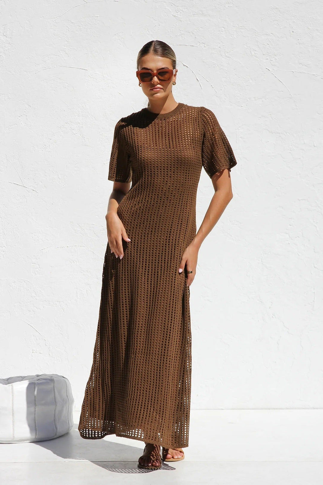 Airlie Crochet Maxi Dress - Natural