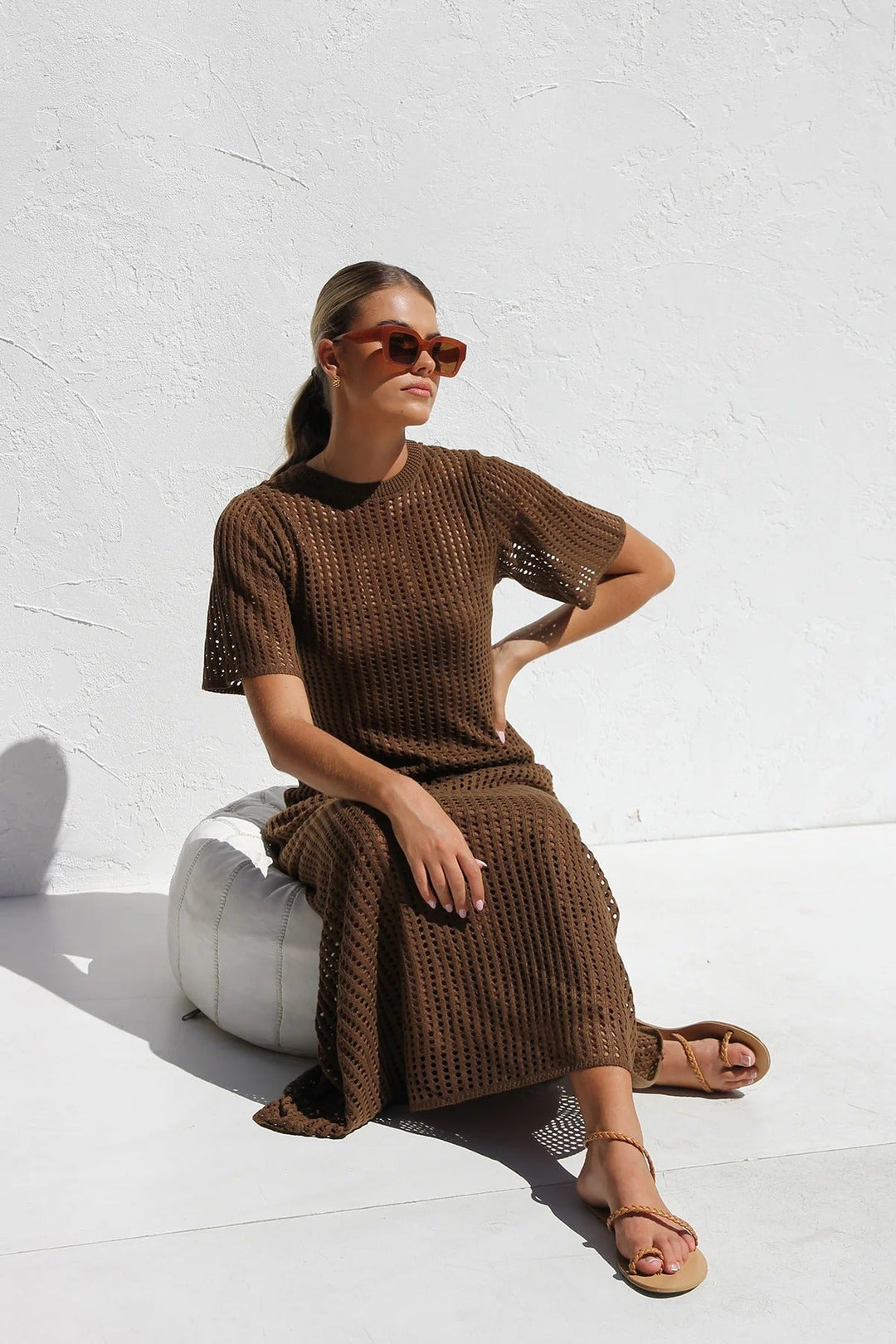 Airlie Crochet Maxi Dress - Natural